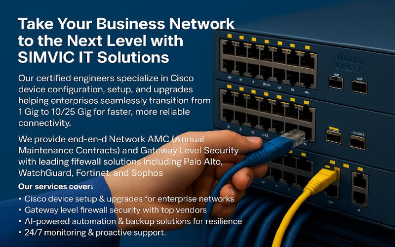 “Upgrade Your Corporate Network with SIMVIC IT Solutions – Cisco Configuration & Managed Firewall Security”